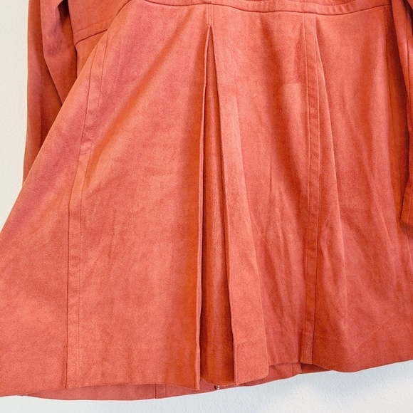 Cabi Penny Lane Longline Faux Suede Rust Colored Coat Sz M Fall Contemporary - Picture 14 of 15